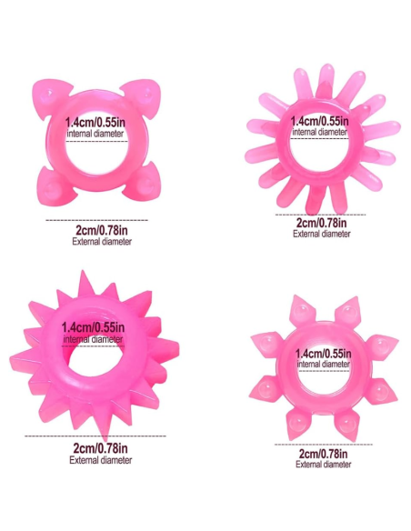 Set de 4 anillos Retardantes para el Pene - Sun Ring