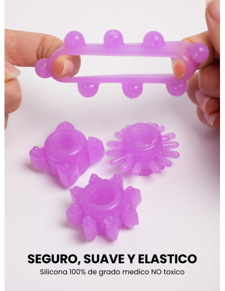 Set de 4 anillos Retardantes para el Pene - Sun Ring