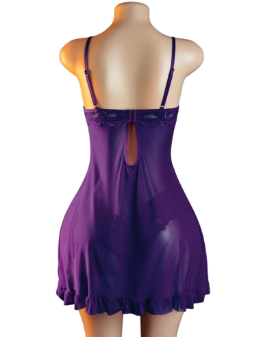 Babydoll Largo de Encaje con Tanga |...